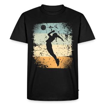 Volley-ball - T-shirt Premium bio Homme - noir - Devant - Nico (187cm)