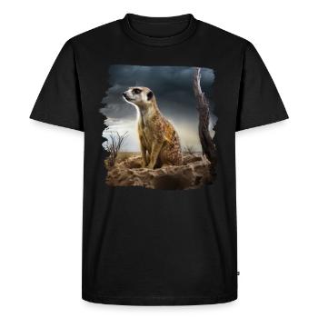 Lémuriens Suricates réalistes Lémurien - T-shirt Premium bio Homme - noir - Devant - Nico (187cm)