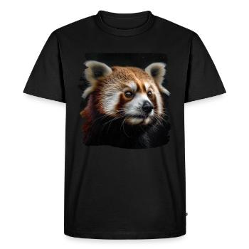 Petit Panda Panda Roux réaliste Pandas - T-shirt Premium bio Homme - noir - Devant - Nico (187cm)
