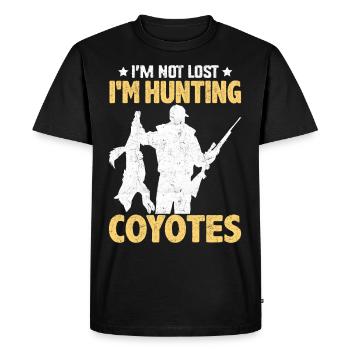 Coyote Hunt Coyote Hunter Yote - Men's Premium Organic T-Shirt - black - Front - Nico (187cm)