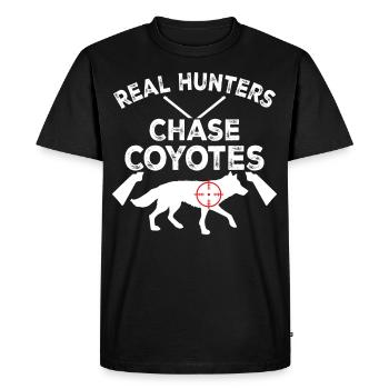 Coyote Hunt Coyote Hunter Yote - Men's Premium Organic T-Shirt - black - Front - Nico (187cm)