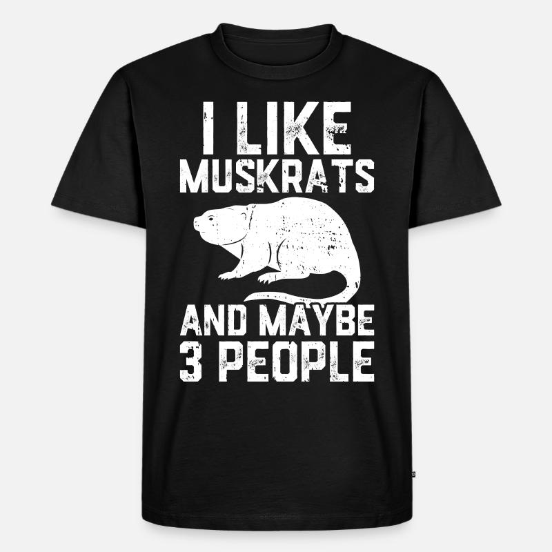 Retro Bisamratte - Männer Premium Bio T-Shirt - Schwarz