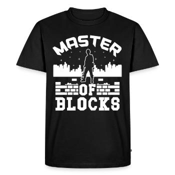 Maçon Maître De Blocs Maçonnerie Maison Constructeur - T-shirt Premium bio Homme - noir - Devant - Nico (187cm)