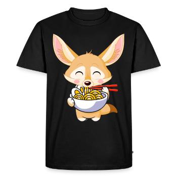 Fennec Renards Nourriture Ramis Nouilles Fennec Renards - T-shirt Premium bio Homme - noir - Devant - Nico (187cm)