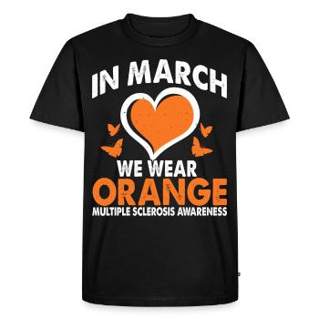 In March we wear the orange month of the - Men's Premium Organic T-Shirt - black - Front - Nico (187cm)