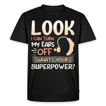 Deaf Pride ASL - Men's Premium Organic T-Shirt - black - Front - Nico (187cm)