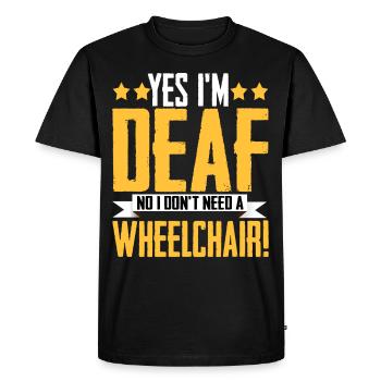 Fierté des sourds ASL - T-shirt Premium bio Homme - noir - Devant - Nico (187cm)