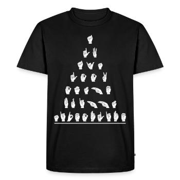 Deaf Pride Awareness ASL - Men's Premium Organic T-Shirt - black - Front - Nico (187cm)