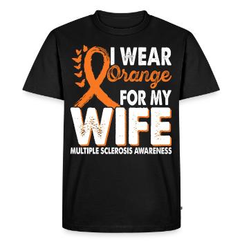 Wear orange for awareness of multiple - Men's Premium Organic T-Shirt - black - Front - Nico (187cm)