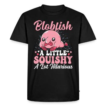 Blobfish Little Squishy Blobfishes Owner - Men's Premium Organic T-Shirt - black - Front - Nico (187cm)