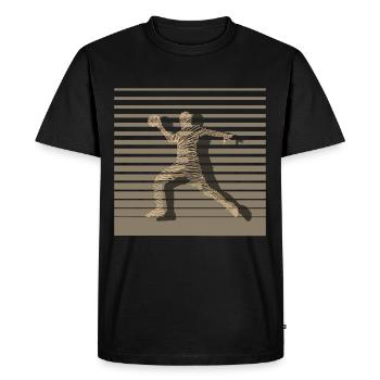 Handballeur Handballeur - T-shirt Premium bio Homme - noir - Devant - Nico (187cm)