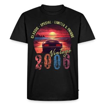 Millésime 2006 Anniversaire Synthwave Année de naissance 2006 - T-shirt Premium bio Homme - noir - Devant - Nico (187cm)