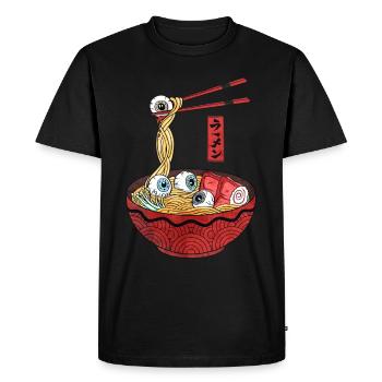 Weirdcore Aesthetic Japanese Ramen Eyeballs - Men's Premium Organic T-Shirt - black - Front - Nico (187cm)