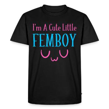 I'm a cute little femboy UwU Crossdressing - Men's Premium Organic T-Shirt - black - Front - Nico (187cm)