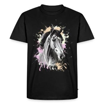Horse - Men's Premium Organic T-Shirt - black - Front - Nico (187cm)