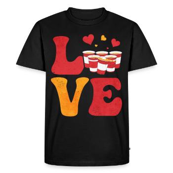 Jeu à boire de beer pong tasse rouge - T-shirt Premium bio Homme - noir - Devant - Nico (187cm)