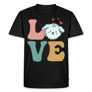 Bichon Frise Dog - Men's Premium Organic T-Shirt - black - Front - Nico (187cm)