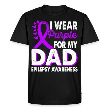 Wear purple for the - Men's Premium Organic T-Shirt - black - Front - Nico (187cm)