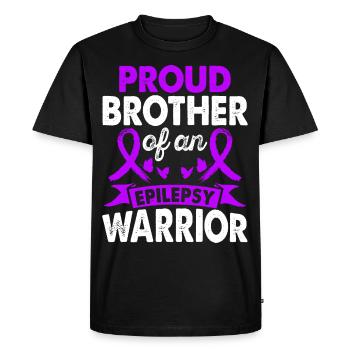 Brother of Epilepsy Warrior Awareness Month - Men's Premium Organic T-Shirt - black - Front - Nico (187cm)