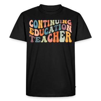 Groovy Teacher Training Lecturer - Men's Premium Organic T-Shirt - black - Front - Nico (187cm)