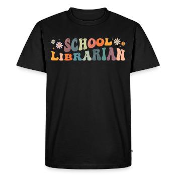 Groovy School Bibliorian Reading Bookworm - T-shirt Premium bio Homme - noir - Devant - Nico (187cm)