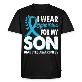 Portez du bleu clair pour le mois du - T-shirt Premium bio Homme - noir - Devant - Nico (187cm)