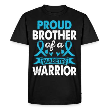 Frère du diabète Mois de sensibilisation des guerriers bleu - T-shirt Premium bio Homme - noir - Devant - Nico (187cm)