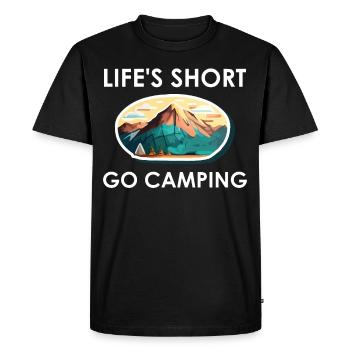 La vie courte Go Camping - T-shirt Premium bio Homme - noir - Devant - Nico (187cm)
