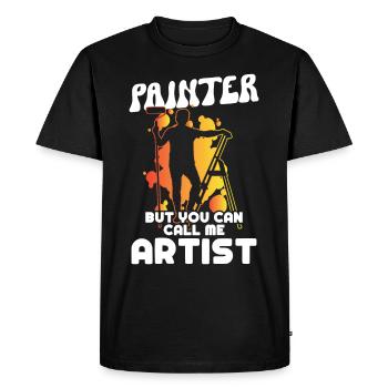 Peintre Peintre Appelez-moi Artiste Vernisseur Peinture - T-shirt Premium bio Homme - noir - Devant - Nico (187cm)
