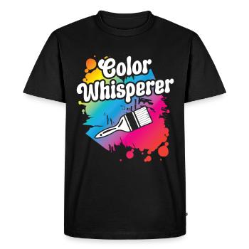 Peintre Couleur Chuchoteur Vernisseur Peintre Artiste - T-shirt Premium bio Homme - noir - Devant - Nico (187cm)