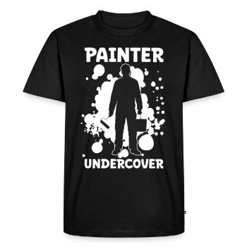 Peintre Peintre Vernisseur sous couverture Peinture Art - T-shirt Premium bio Homme - noir - Devant - Nico (187cm)