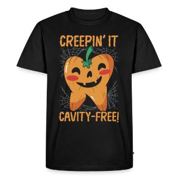 Creepin' it's cavity-free! - Men's Premium Organic T-Shirt - black - Front - Nico (187cm)