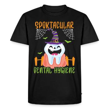 Hygiène dentaire spooctaculaire. - T-shirt Premium bio Homme - noir - Devant - Nico (187cm)