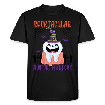 Hygiène dentaire effrayante. - T-shirt Premium bio Homme - noir - Devant - Nico (187cm)