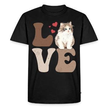 Burmese cat - Men's Premium Organic T-Shirt - black - Front - Nico (187cm)