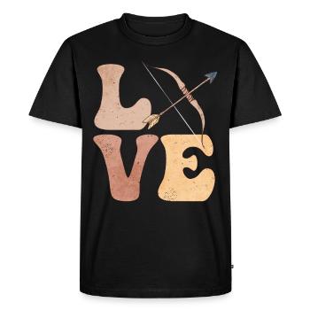 Bogen- und Pfeiljagd Bogen- und Pfeiljäger - Männer Premium Bio T-Shirt - Schwarz - Vorne - Nico (187cm)