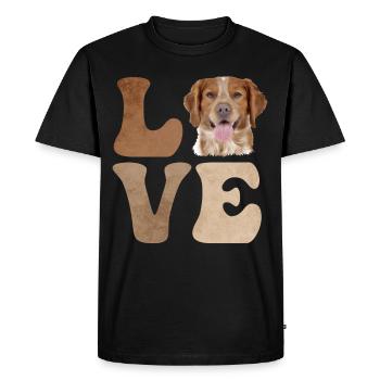 Brittany Spaniel Dog - Men's Premium Organic T-Shirt - black - Front - Nico (187cm)