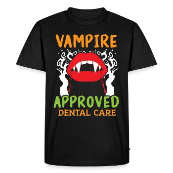 Soins dentaires certifiés Vampire. - T-shirt Premium bio Homme - noir - Devant - Nico (187cm)
