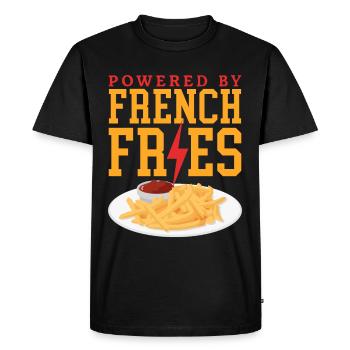 Frites restauration rapide frites cadeau - T-shirt Premium bio Homme - noir - Devant - Nico (187cm)