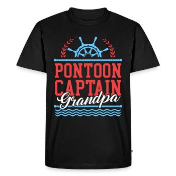 Pontoon Captain Grandpa Pontoon Pontoon Boat Gift - Men's Premium Organic T-Shirt - black - Front - Nico (187cm)