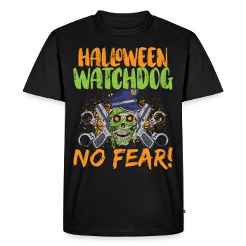Halloween watchdog, fear not! Policeman Halloween - Men's Premium Organic T-Shirt - black - Front - Nico (187cm)