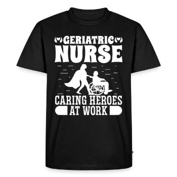 Altenpfleger Geriatric Nurse Caring Heroes At Work - Men's Premium Organic T-Shirt - black - Front - Nico (187cm)