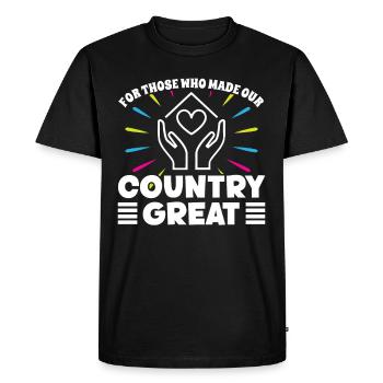 Aidante âgée pour qui a fait du pays un excellent aidant - T-shirt Premium bio Homme - noir - Devant - Nico (187cm)