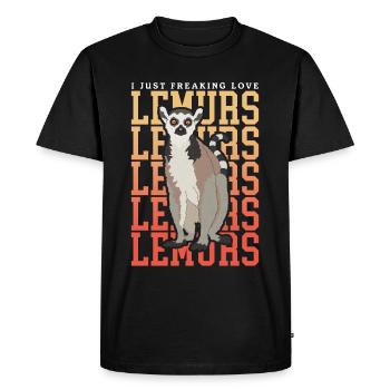 Cadeau de lémurien à queue annelée - T-shirt Premium bio Homme - noir - Devant - Nico (187cm)