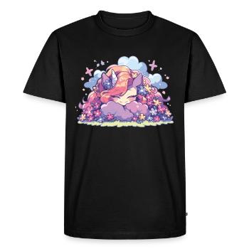 Licornes Arc-en-ciel Licorne Arc-en-ciel - T-shirt Premium bio Homme - noir - Devant - Nico (187cm)