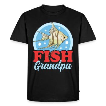 Aquarium Aquaristique Aquariophile Grand-père Cadeau - T-shirt Premium bio Homme - noir - Devant - Nico (187cm)