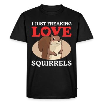 Cute Squirrel Squirrel Gift - Men's Premium Organic T-Shirt - black - Front - Nico (187cm)