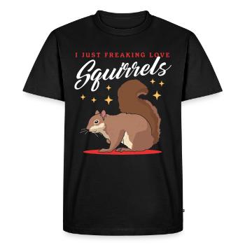 Cute Squirrel Squirrel Grey Squirrel Gift - Men's Premium Organic T-Shirt - black - Front - Nico (187cm)