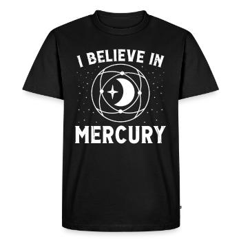 L’astrologie croit aux signes ésotériques de Mercure - T-shirt Premium bio Homme - noir - Devant - Nico (187cm)