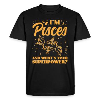 Astrologie Poissons Quel est votre superpouvoir Ésotérisme - T-shirt Premium bio Homme - noir - Devant - Nico (187cm)